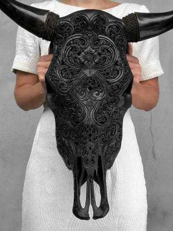GEEN MINIMUMPRIJS - Echte grote zwarte handgesneden