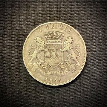 Belgisch-Congo. Leopold II. 5 Francs 1881