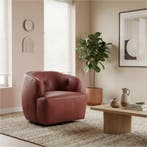 Leren draaifauteuil Cloud - Kenia Burgundy (rood), Bohemian, Eigentijds, Klassiek, Modern, Retro, Romantisch, Scandinavisch, Vintage