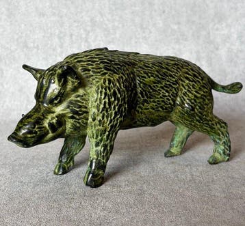 sculptuur, Zwijn - 10.5 cm - Brons