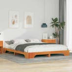 vidaXL Bedframe Bruin 160 x 220 cm Massief grenenhout, Verzenden, Nieuw, Bruin, Hout