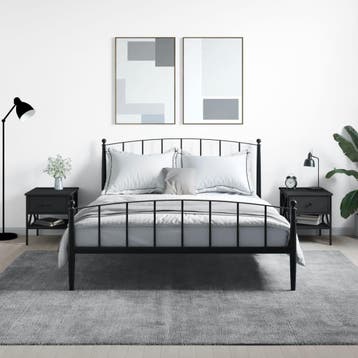 vidaXL Nachtkastjes 2 st 40x42x45 cm bewerkt hout zwart, Minder dan 45 cm, Verzenden, Nieuw, Minder dan 55 cm