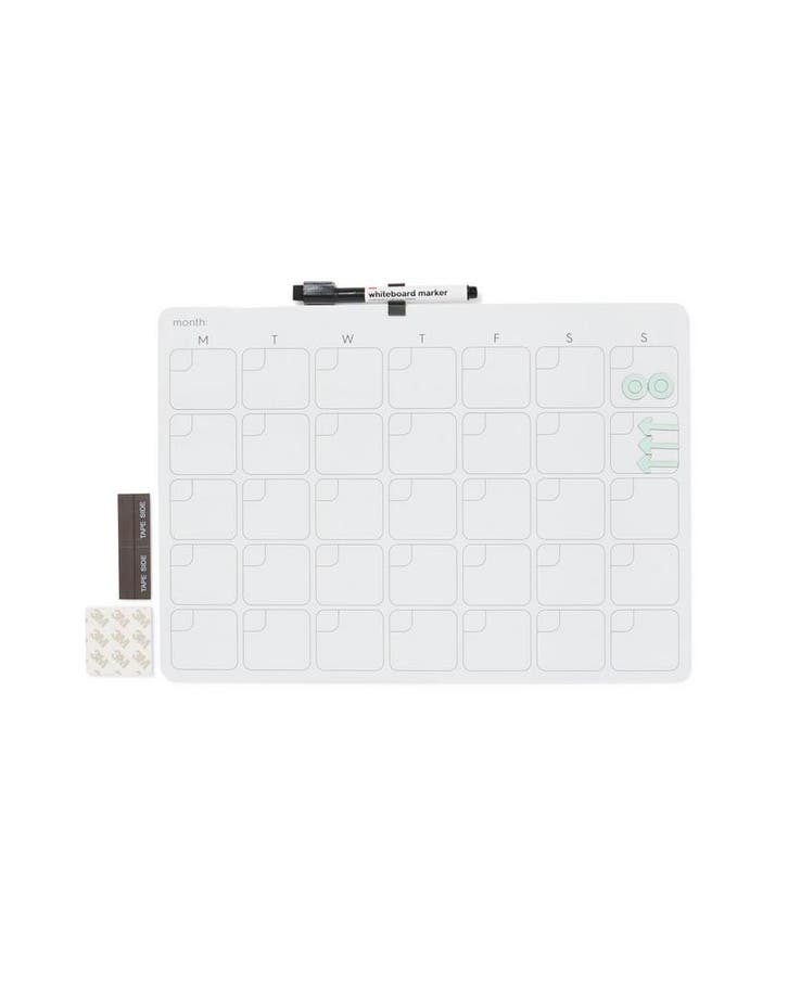 HEMA Whiteboard met marker en magneten 39.5x29.5cm maand, Diversen, Agenda's, Nieuw, Verzenden