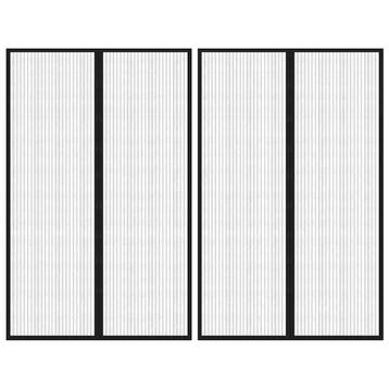 vidaXL Insectendeurgordijnen 2 st magnetisch 220x130 cm, Verzenden, Nieuw, Zwart
