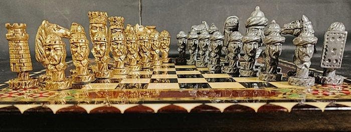 Schaakspel - Reyes Católicos - Brons, Hout, Antiek en Kunst, Curiosa en Brocante