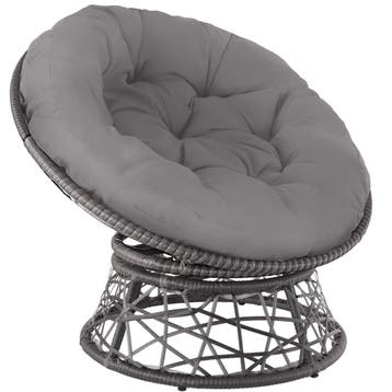 Wicker fauteuil Gargano draaibaar - grijs, Verzenden, Nieuw