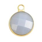 Crystal glas hanger rond 12mm Light grey opal-Gold (Nikke..., Ophalen of Verzenden, Nieuw, Bedel