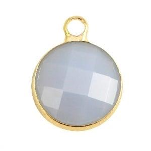 Crystal glas hanger rond 12mm Light grey opal-Gold (Nikke..., Ophalen of Verzenden, Nieuw, Bedel