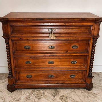 Hoog dressoir - Arka - Walnoot - ladekast