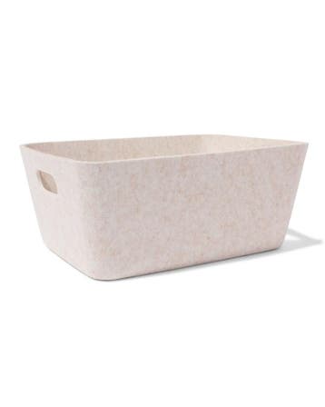 HEMA Mand 27x36x17cm vilt beige, Verzenden, Nieuw