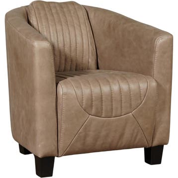 Leren fauteuil Press Special - Vintage Taupe (taupe/bruin), Nieuw, Ophalen of Verzenden, Eigentijds, Klassiek, Retro, Romantisch, Vintage