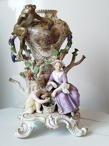 Meissen - Parfum vaas - Europese hardporselein wit goud -