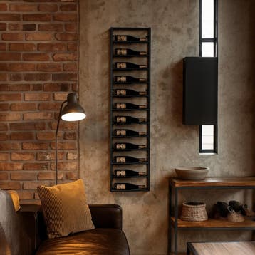 Wijnrek | Rek voor muur | 12 flessen | Wandmontage | Staal, Huis en Inrichting, Woonaccessoires | Wijnrekken, Verzenden, Nieuw