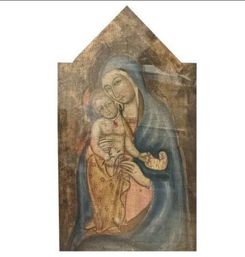 Scuola italiana (XIX), Kring van - Madonna con bambino Gesù