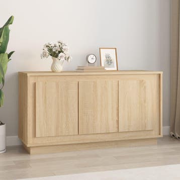 vidaXL Dressoir 102x35x55 cm bewerkt hout sonoma, Huis en Inrichting, Kasten | Dressoirs, 100 tot 150 cm, Verzenden, Nieuw, 25 tot 50 cm
