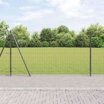 vidaXL Euro-hek met betonnen voetstuk 25 x 1,2 m PVC-Coated, Verzenden, Nieuw, IJzer
