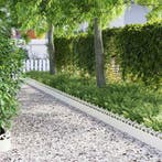 vidaXL Gazonranden 20 pcs Wit 103 x 0,05 x 22 cm Staal, Tuin en Terras, Overige Tuin en Terras, Verzenden, Nieuw