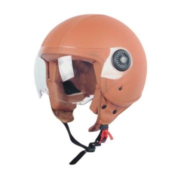 Helm vito leer brown amsterdam, Nieuw