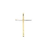 Bicolor gouden hanger van een kruis met diamanten; 0,13 ct., Ophalen of Verzenden, Gebruikt, Goud, Overige merken