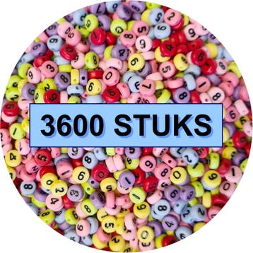 Fako Bijoux - Cijferkralen Rond Bulk - Number Beads - Acryl, Verzenden, Nieuw
