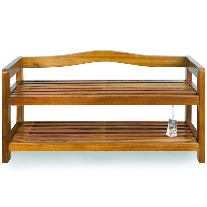 Schoenenrek Acaciahout 2 Niveau´s 74x26x42cm (Meubelen), Huis en Inrichting, Complete inboedels, Verzenden