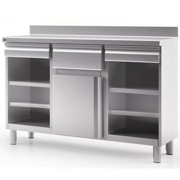 Koffiewerkbank | 600 RANGE | RVS | Draaideur + Afkloplade +2, Verzenden, Nieuw in verpakking