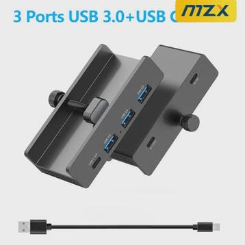 Aluminium USB 3.0/3.2 Hub met Clip: 5Gbps/10Gbps Docking Sta, Verzenden, Nieuw