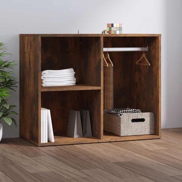 vidaXL Kledingkast 80x40x65 cm bewerkt hout gerookt, Verzenden, Nieuw
