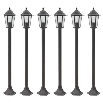 vidaXL Paalverlichting voor tuin E27 110 cm aluminium brons, Verzenden, Nieuw, Aluminium, Staande lamp