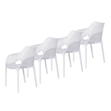 Garden Impressions Air XL kunststof tuinstoel wit - set van, Verzenden, Nieuw