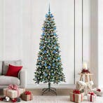 vidaXL Kunstkerstboom met 300 LED Groen 210 cm PVC en, Diversen, Kerst, Verzenden, Nieuw