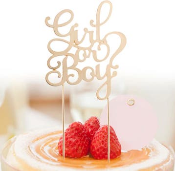 Houten genderreveal taart topper Girl or Boy, Hobby en Vrije tijd, Taarten en Cupcakes maken, Verzenden, Nieuw, Taarten of Cupcakes