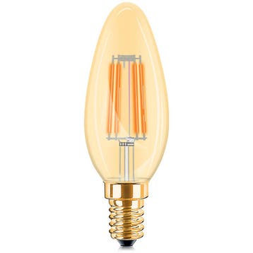 LED Lamp E14 Kaars Filament - Brinton - Amber 4W 360lm - 822, Ophalen of Verzenden, Nieuw, E14 (klein), Led-lamp