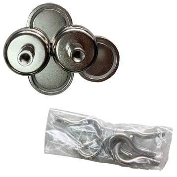 5 Neodymium haakmagneten D32 x 47,8 mm N35, Verzenden, Nieuw in verpakking