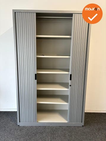 Roldeurkast Aspa  - Zilvergrijs - 195x120x47cm - Zilvergrijs, Werkplek, Ophalen of Verzenden, Gebruikt, Kast