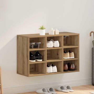 vidaXL Schoenenkast 77,5 x 30 x 51 cm Bewerkt hout, Verzenden, Nieuw