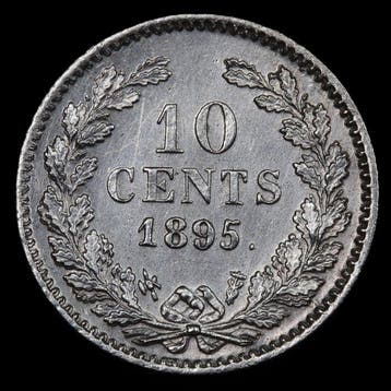 Nederland. Wilhelmina. 10 Cents 1895 (Zonder minimumprijs), Postzegels en Munten, Munten | Nederland
