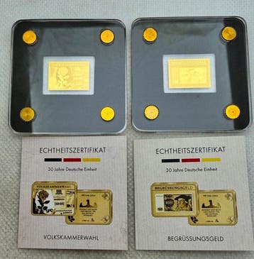 Duitsland. Gold medal ND, 2x1/500 Oz. oro (.999) (Zonder