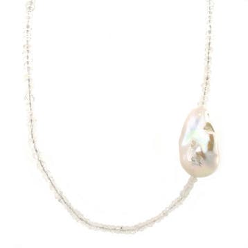 Schoeffel collier met maansteen en parel 18 krt/925, Ophalen of Verzenden, Nieuw