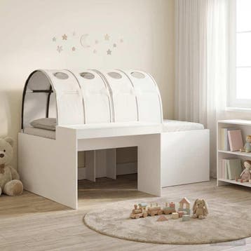 vidaXL Bed met Tunnel 3 st Wit Bewerkt hout, Huis en Inrichting, Slaapkamer | Bedden, Verzenden, Nieuw, Wit, Hout