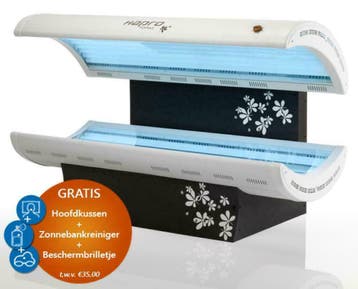 Nieuw zonnebank Hapro Topaz 24lamp. Gratis producten twv €35, Verzenden, Nieuw, Zonnebank dubbelzijdig, 15 lampen of meer