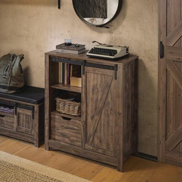 SoBuy FSB59 Smal Dressoir met Schuifdeur - Houtkleurig - Mul, Huis en Inrichting, Verzenden, Nieuw
