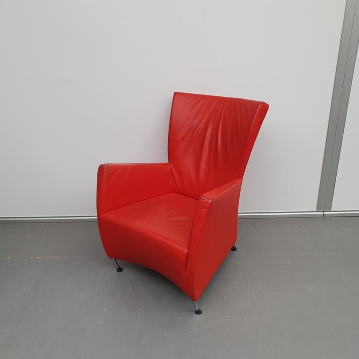 Montis Windy DESIGN lederen fauteuil relax stoel TOMATO, Huis en Inrichting, Stoelen, Ophalen of Verzenden