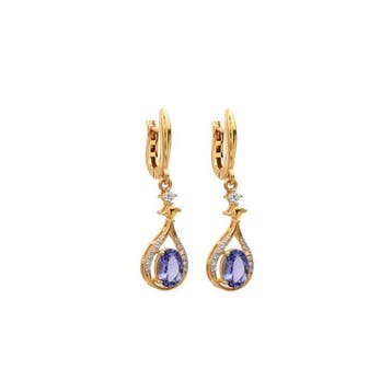 Cocktail oorbellen - 14 karaat Geel goud - 2.05ct. tw.