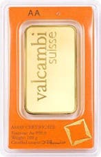 100 gram - Goud .999 - Valcambi - Verzegeld en met, Postzegels en Munten, Edelmetalen en Baren