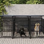 vidaXL Hondenkennel met dak 7,51 m² staal, Verzenden, Nieuw