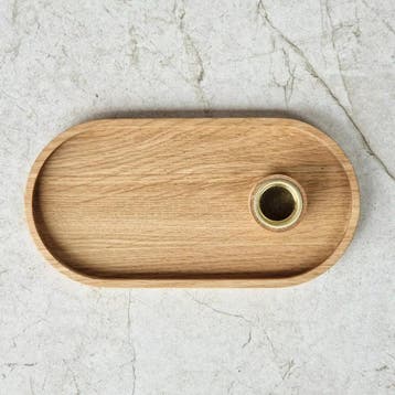 HOCHO Eikenhouten Dienblad met Kaarshouder – 200x100x35 m., Ophalen of Verzenden, Nieuw