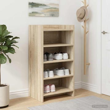 vidaXL Schoenenkast Sonoma Eiken 48 x 36 x 92 cm Bewerkt, Verzenden, Nieuw