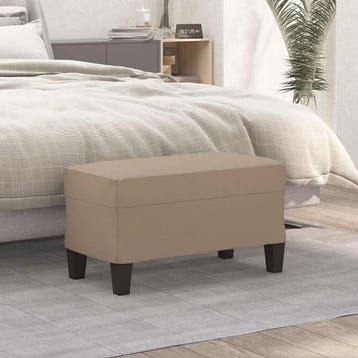 vidaXL Bankje 70x35x41 cm kunstleer cappuccinokleurig, Verzenden, Nieuw, Leer