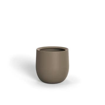 Polyester plantenbak Lora Ø50x50cm - Met bodem, Kunststof, Minder dan 60 cm, Rond, Nieuw